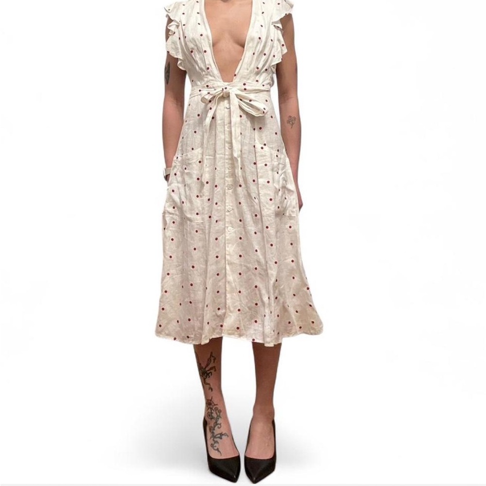 Reformation Polka Dot Linen Dress